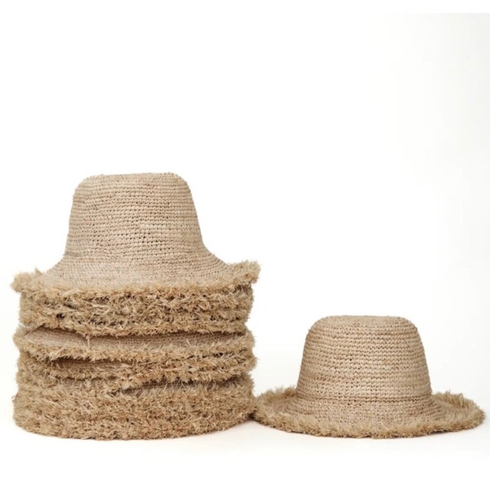 Coco Puff Raffia Bucket Hat - Picture 8 of 9